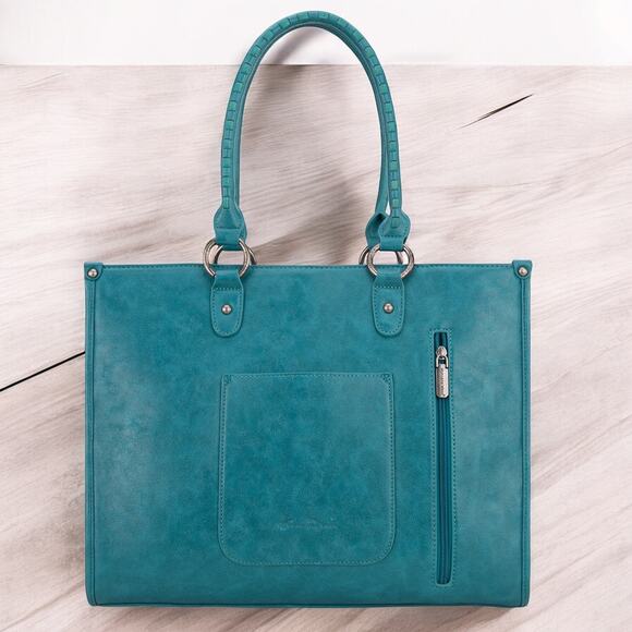 Montana West Turquoise Tool Fringe Wide Tote *NEW in Package* - Picture 4 of 5